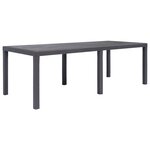 vidaXL Table de jardin Marron 220x90x72 cm Plastique Aspect de rotin