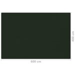 vidaXL Tapis de tente 400x600 cm Vert foncé