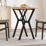 vidaXL Table à manger cadre en Y 60x60x75 5cm bois de pin massif fonte