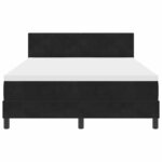 vidaXL Lit à ressorts avec matelas Noir 160 x 200 cm Velours
