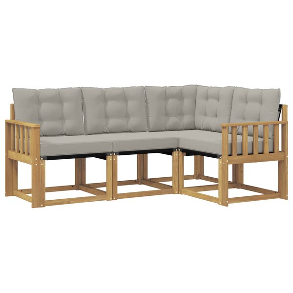 vidaXL Ensemble de canapés d'extérieur 4 pc Blanc et gris clair