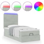 vidaXL Cadre de lit ottoman et matelas gris clair 90x200 cm velours