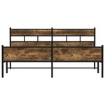vidaXL Cadre de lit en métal sans matelas chêne fumé 183x213 cm