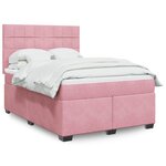 vidaXL Sommier à lattes de lit avec matelas Rose 160x200 cm Velours
