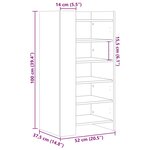 vidaXL Armoire à chaussures chêne marron 52x37 5x100 cm