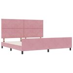 vidaXL Cadre de lit avec tête de lit Rose 200 x 200 cm Velours