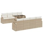 vidaXL Ensemble de canapé de jardin 9 Pièces Beige Poly Rattan