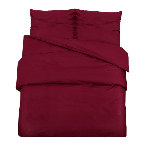 vidaXL Ensemble de housse de couette Bordeaux 260x220 cm Microfibre