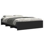 vidaXL Cadre de lit sans matelas noir 135x190 cm bois d'ingénierie