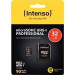Carte mémoire intenso micro sd uhs i professionnel 32 go