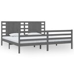 vidaXL Cadre de lit Gris Bois de pin massif 200x200 cm