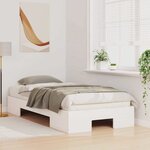 vidaXL Cadre de lit surélevé Blanc 100 x 200 cm Bois massif en pin