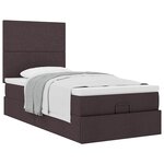 vidaXL Lit ottoman avec matelas marron foncé 90x200 cm tissu