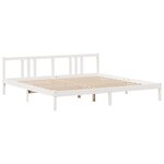 vidaXL Lit bibliothèque sans matelas blanc 200x200 cm bois pin massif