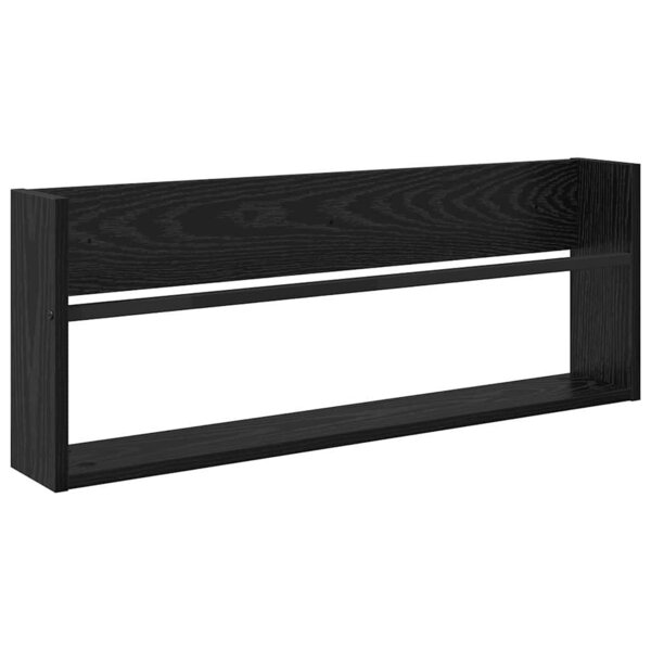 vidaXL Étagère à magazines avec étagère Chêne noir 80 x 12 x 30 cm
