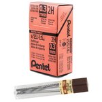 Etui de 12 mines HI POLYMER SUPER 0 3 mm 2H x 12 PENTEL