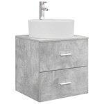 vidaXL Vanité de lavabo mural Gris béton 49 5 x 44 5 x 65 cm