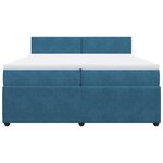 vidaXL Sommier à lattes de lit et matelas Bleu 200x200 cm velours