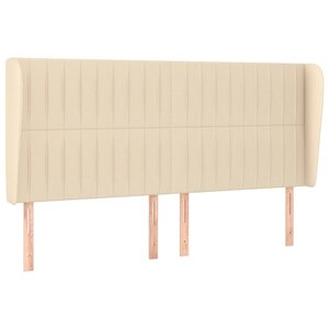 vidaXL Tête de lit avec oreilles Crème 163x23x118/128 cm Tissu