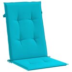 vidaXL Coussins de chaise à dossier haut 2 Pièces turquoise tissu