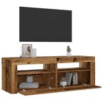 vidaXL Tables de chevet 2 Pièces avec LED vieux bois 60x35x40 cm