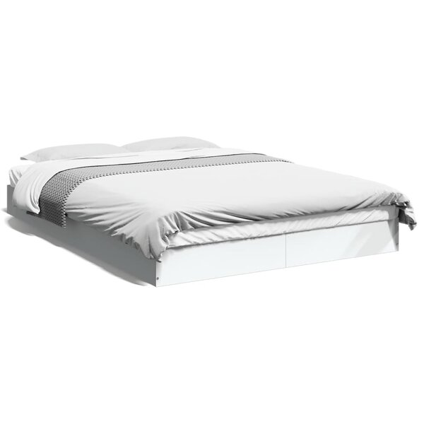 vidaXL Cadre de lit sans matelas blanc 140x200 cm bois d'ingénierie