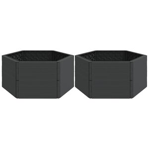 vidaXL Jardinières de jardin 2 Pièces anthracite PP