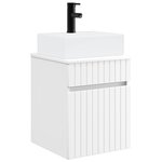 vidaXL Meuble-sèche avec évier mural Blanc 39 x 41 x 62 5 cm