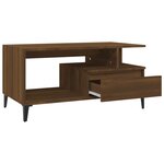 vidaXL Table basse Chêne marron 90x49x45 cm Bois d'ingénierie