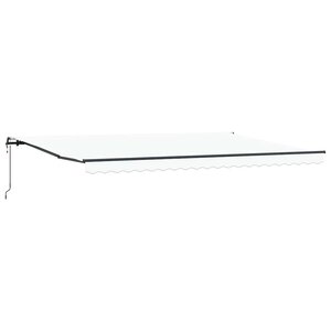vidaXL Auvent Rétractable Blanc 500 × 350 cm Tissu et Aluminium