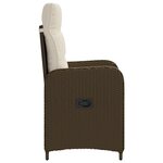 vidaXL Chaise de jardin inclinable Marron et crème blanche