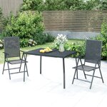 vidaXL Ensemble à manger de jardin 3 Pièces anthracite acier