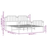 vidaXL Cadre de lit métal sans matelas et pied de lit blanc 193x203 cm