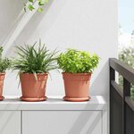 vidaXL Pot à fleurs rond 24 Pièces Rouge brique Ø 17 x 14 cm Plastique