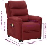 vidaXL Fauteuil de massage Rouge bordeaux Tissu