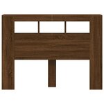 vidaXL Tête de lit à LED chêne marron 140x18 5x103 5cm bois ingénierie