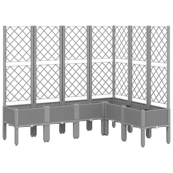 vidaXL Jardinière avec treillis gris clair 160x120x142 cm PP