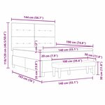 vidaXL Lit À Ressorts Avec Matelas Et Banc Noir 140x190 cm Tissu