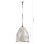 Vidaxl lampe suspendue industrielle 25 w argenté rond 42 cm e27