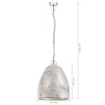 vidaXL Lampe suspendue industrielle 25 W Argenté Rond 42 cm E27