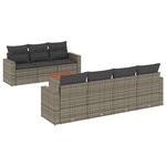 vidaXL Salon de jardin 8 Pièces avec coussins gris résine tressée