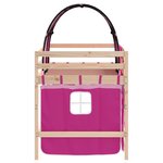 vidaXL Lit mezzanine enfants avec tunnel sans matelas rose 90x190 cm