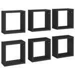 vidaXL Étagères cube murales 6 Pièces noir 30x15x30 cm