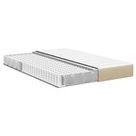 vidaXL Matelas de lit à ressorts ensachés en gris clair et vert  confort moyen  140x200x20 cm tissu