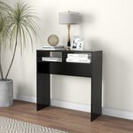 vidaXL Table console noir 78x30x80 cm bois d'ingénierie