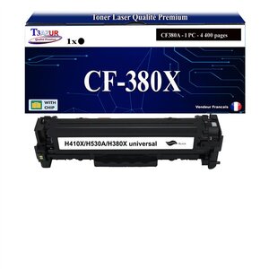 T3AZUR -Toner compatible avec CF380X 312X pour HP LaserJet Pro 400 color MFP M476dn M476dw M476nw - Noir