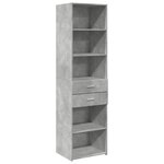 vidaXL Buffet haut gris béton 50x42 5x185 cm bois d'ingénierie