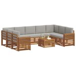 vidaXL Ensembles de canapés avec coussin 10 Pièces Gris Naturel et Clair