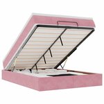 VidaXL Cadre de lit ottoman avec matelas rose 140x200 cm velours