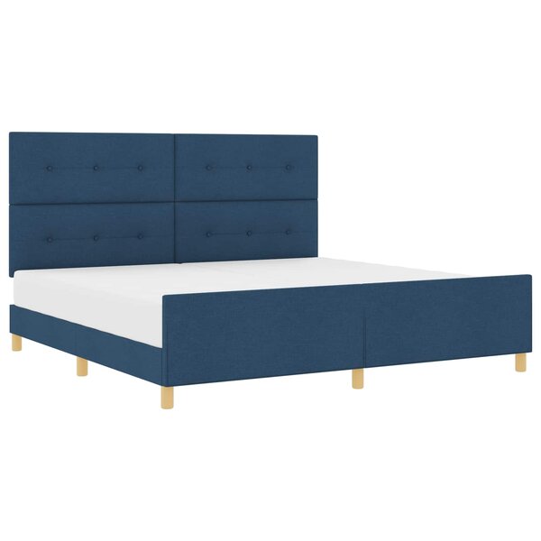 vidaXL Cadre de lit avec tête de lit Bleu 200 x 200 cm tissu